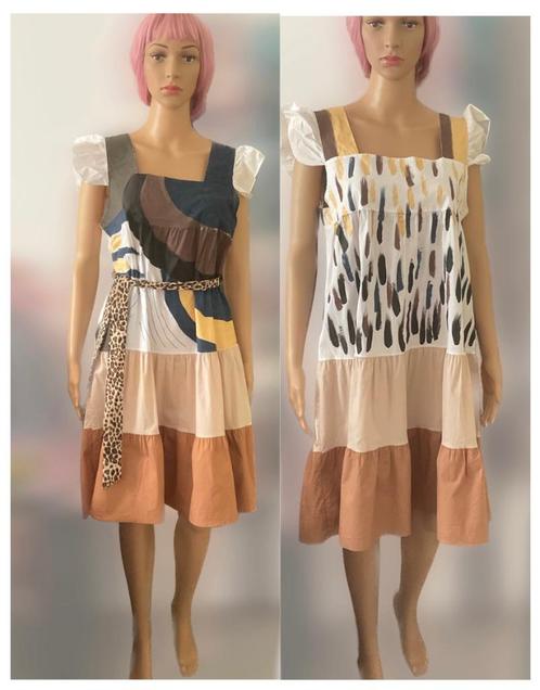 Unieke jurk (maat S/M) - kan langs 2 kanten gedragen worden, Kleding | Dames, Jurken, Gedragen, Maat 38/40 (M), Wit, Onder de knie