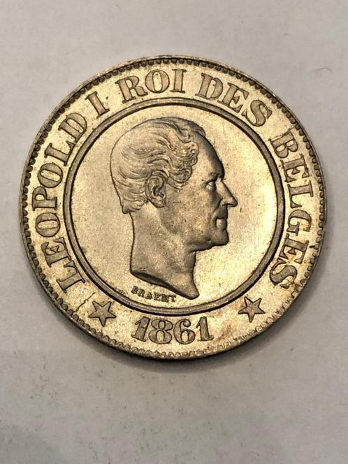 Munt België 20 cent 1861 Leopold I uitzonderlijke kwaliteit, Postzegels en Munten, Munten | België, Losse munt, Overig, Ophalen of Verzenden