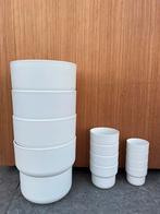 Bloempotten wit/zwart 17 stuks, Ophalen, Zo goed als nieuw, Kunststof