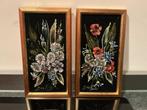 2 kaders schilderij bloemen, Antiek en Kunst, Ophalen
