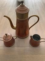 Cafetière, lait et sucrier en cuivre, Antiquités & Art, Antiquités | Bronze & Cuivre, Enlèvement ou Envoi, Cuivre