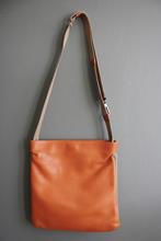 Deux de Delvaux handtas in oranje leer, Verzenden, Gebruikt, Oranje, Handtas