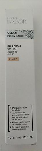 Doctor Babor Clean Formance BB Cream SPF20 - 01 Light, Verzenden, Nieuw, Gehele gezicht, Verzorging