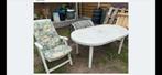 Tafel en vier tuinstoelen GRATIS, Tuin en Terras, Ophalen, 4 zitplaatsen, Kunststof, Gebruikt