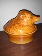 Bocal en forme de tête de sanglier avec couvercle, Antiquités & Art, Enlèvement ou Envoi