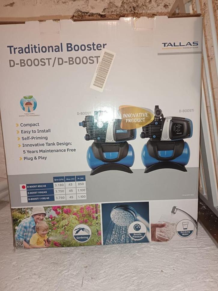 Surpresseur Tallas D-BOOST 850 (pour l'arrosage), Tuin en Terras, Waterpompen, Nieuw, Besproeiingspomp, Ophalen