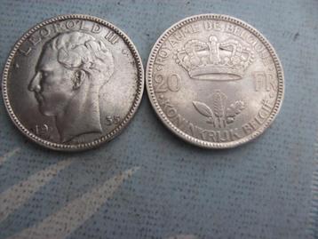 België 20 fr zilver 1935 Leopold III beschikbaar voor biedingen