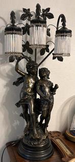 Antieke tafellamp Auguste Moreau, Antiek en Kunst, Ophalen, Brons