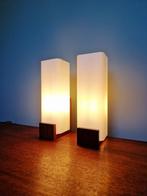 Paire d'appliques en opaline et teck, Louis Kalff, 1960, Ophalen of Verzenden