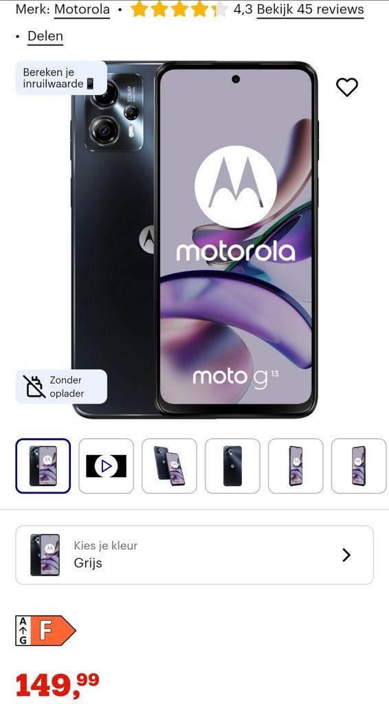Motorola g13 4g, Classique ou Candybar, Enlèvement, Sans abonnement, Sans simlock
