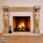 Neoklassieke gipsen Schouw met Kariatiden (blote vrouwen), Huis en Inrichting, Haarden, Ophalen of Verzenden