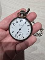 zakhorloge met ketting, Handtassen en Accessoires, Horloges | Antiek, Ophalen of Verzenden, Zilver, Zakhorloge, Met ketting