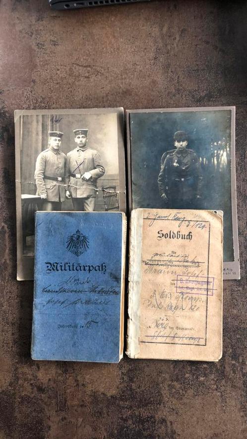Ww1 / wo1 Duitse set soldbuch en militairpass (Somme), Collections, Objets militaires | Général, Enlèvement ou Envoi