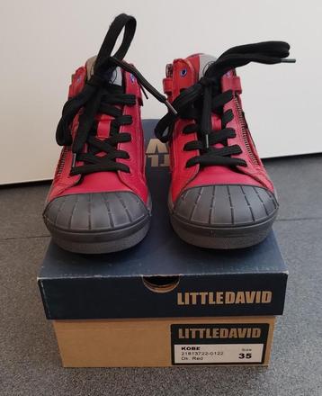 Halfhoge rode schoenen Little David, maat 35 (nieuw) beschikbaar voor biedingen