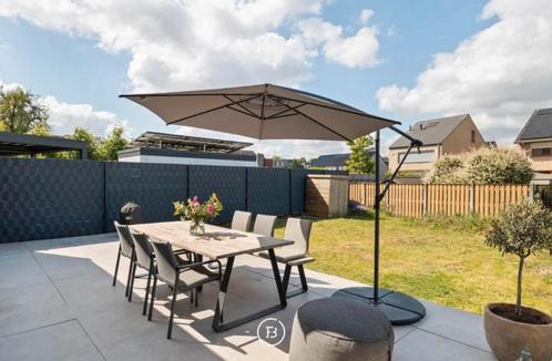 Tuinset TEK hout Horta 6 zitplaatsen en poef, Tuin en Terras, Tuinsets en Loungesets, Zo goed als nieuw, Tuinset, Hout, 6 zitplaatsen
