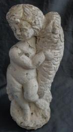 statue de jardin ANGE CHÉRUBIN AVEC POISSON en béton 40x17x1, Antiquités & Art, Art | Sculptures & Bois, Enlèvement ou Envoi