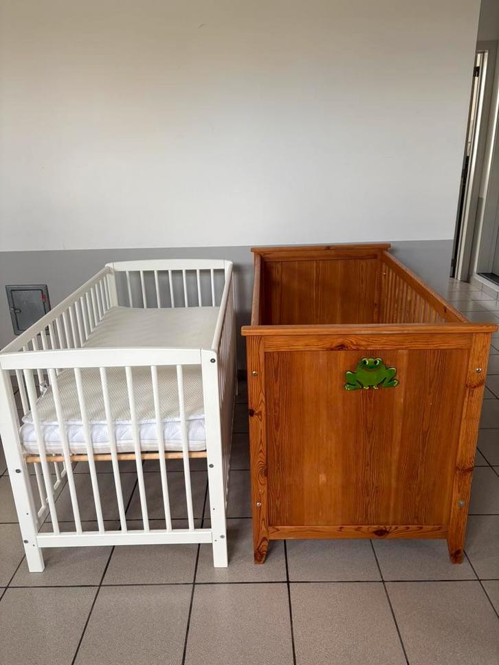 Kinderbedjes 2 stuks, Kinderen en Baby's, Kinderkamer | Bedden, Zo goed als nieuw, Minder dan 140 cm, Minder dan 70 cm, Lattenbodem