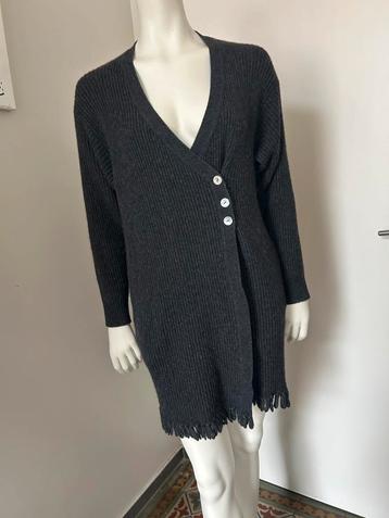 Sonia Rykiel Charcoal Grey Cardian-inscriptie L beschikbaar voor biedingen