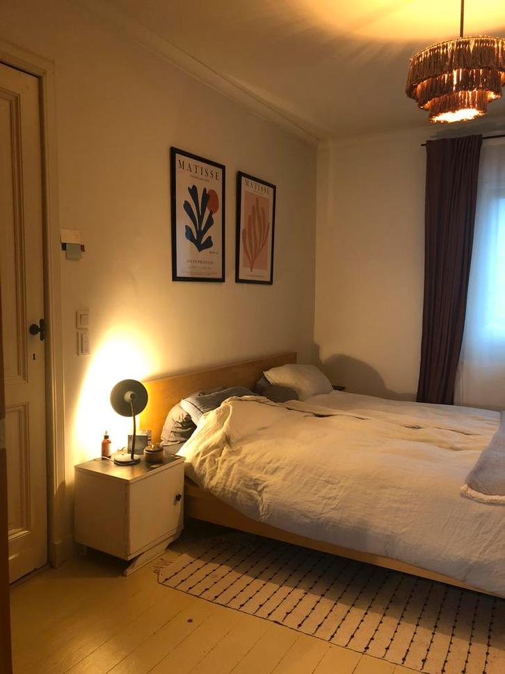 Tweepersoonsbed 180x200 cm - eikenfineer, Huis en Inrichting, Slaapkamer | Bedden, Gebruikt, Tweepersoons, 180 cm, 200 cm, Hout