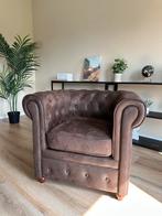 Chesterfield en daim brun Maison du Monde (2), Maison & Meubles, Enlèvement, Neuf, Autres matériaux, Vintage