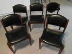 vintage lederen stoelen jaren 60 (5 stuks), Huis en Inrichting, Stoelen, Ophalen, Zo goed als nieuw, Zwart, Vijf, Zes of meer stoelen