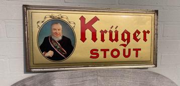 Reclamebordje Br Krüger Stout ( jaren 50), Enlèvement ou Envoi, Comme neuf, Panneau publicitaire