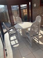 Marmeren achthoek tafel met 4 stoelen, Ophalen, Overige materialen, Gebruikt, Overige vormen