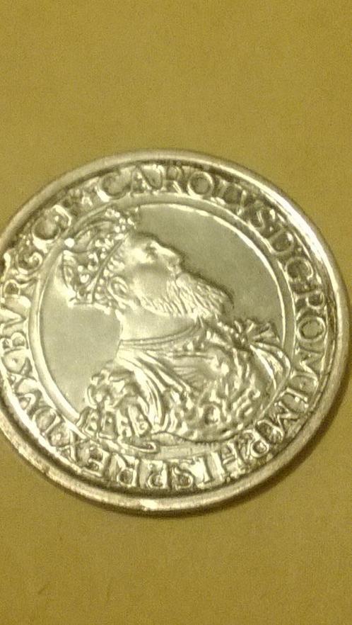 Piéce en argent 5 écus Charles Quint, Postzegels en Munten, Penningen en Medailles, Zilver, Ophalen
