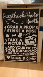 Tekst bord photobooth, Maison & Meubles, Accessoires pour la Maison | Tableaux à écrire & Proverbes, Comme neuf, Enlèvement