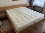 Ensemble lit 2 pers. + tables de chevet + matelas + sur-mate, Ophalen, Overige materialen, Verstelbaar, Beige