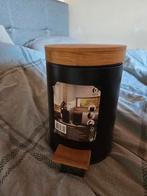 Pedaalemmer zwarte metaal- bamboo, Ophalen, Zo goed als nieuw