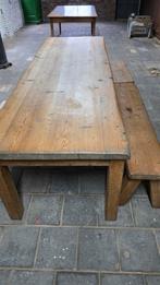 270 cm lange boerentafel met 2 banken, Ophalen of Verzenden, Gebruikt