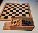 Vintages schaakspel en andere kant damspel , bois Manu, Antiek en Kunst, Ophalen of Verzenden