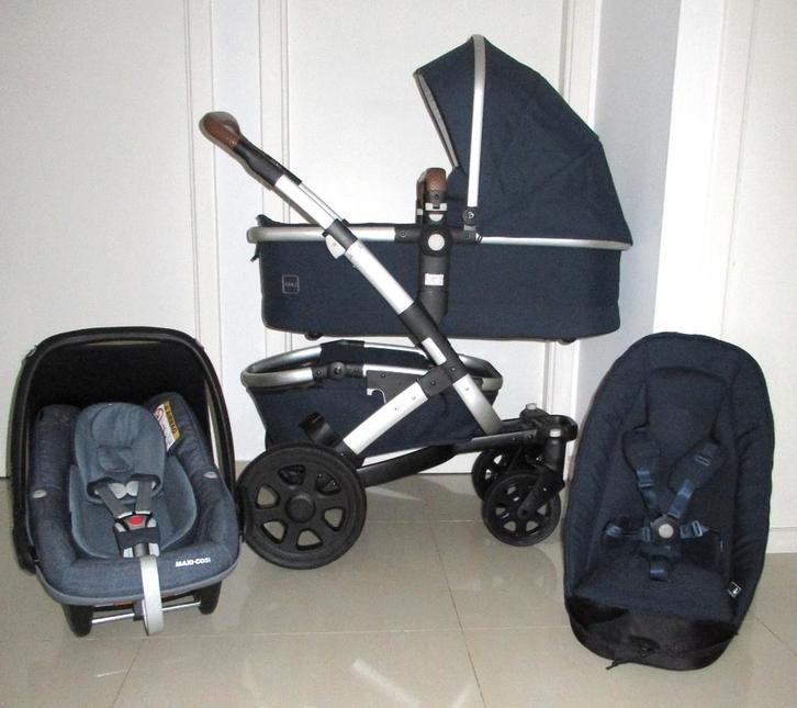 Joolz Geo2 Classic Blue 3 in 1 - COMPLEET, Kinderen en Baby's, Buggy's, Zo goed als nieuw, Overige merken, Verstelbare rugleuning
