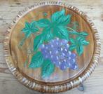 Ronde houten handbeschilderde plank met druiven en bladeren, Ophalen of Verzenden, Zo goed als nieuw