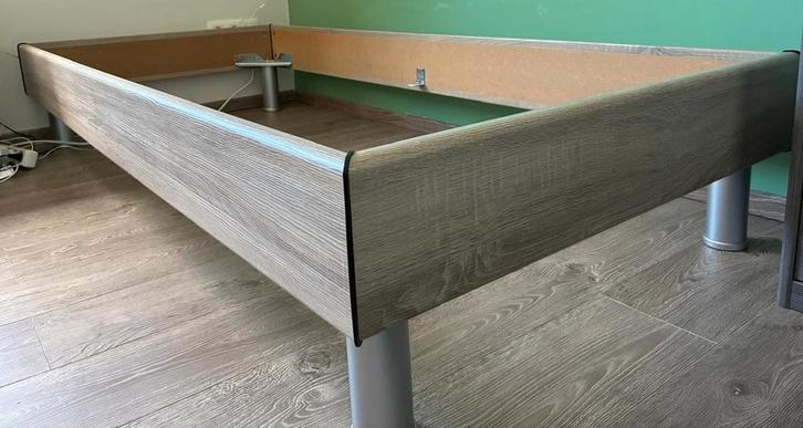 Bed en latoflex 90x200 cm, Huis en Inrichting, Slaapkamer | Bedden, Zo goed als nieuw, Eenpersoons, 90 cm, 200 cm, Hout, Ophalen