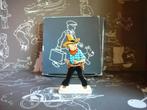 Figurine Tintin en métal relief : Tintin cowboy, Collections, Comme neuf, Tintin, Enlèvement, Statue ou Figurine