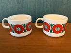 Vintage koffietassen  Melitta Copengagen Red Poppy, Enlèvement ou Envoi, Utilisé, Autres styles, Tasse(s) et/ou soucoupe(s)