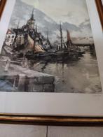 gesigneerde ets Jean Ferdinand luigini, Ophalen of Verzenden
