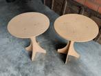 2 ronde houten tafeltjes, Huis en Inrichting, Tafels | Bijzettafels, Ophalen of Verzenden, Zo goed als nieuw