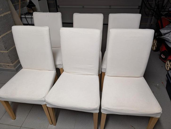 6 chaises blanches ikea henriksdal, Huis en Inrichting, Stoelen, Ophalen