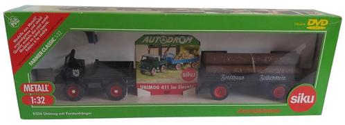 Siku 8504 classic unimog411met bosaanhanger inclusiefDVD1:32, Hobby en Vrije tijd, Modelauto's | 1:32, Nieuw, Tractor of Landbouw