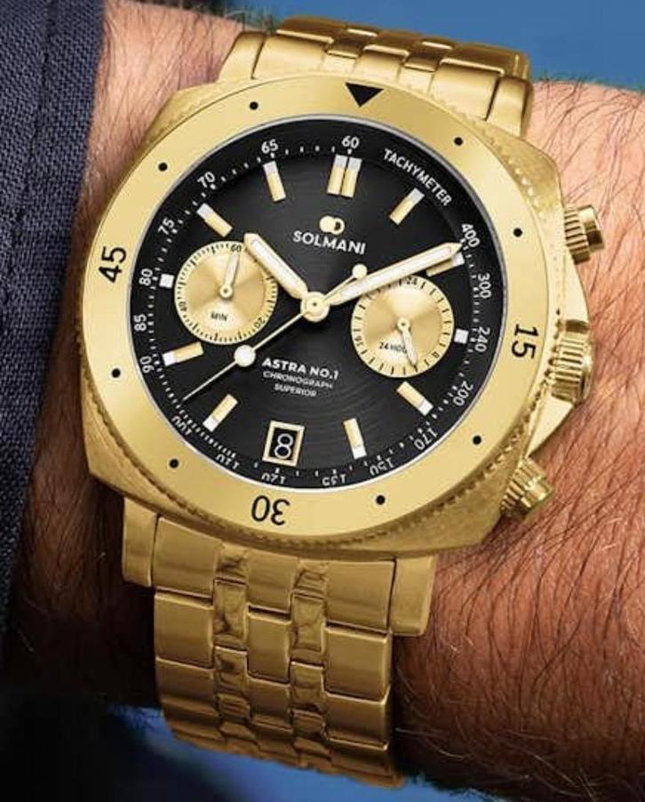 Montre de luxe  Solmani Astra, Handtassen en Accessoires, Horloges | Heren, Nieuw, Polshorloge, Overige merken, Staal, Staal, Ophalen