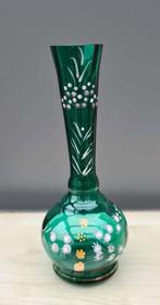 vintage vaasje groen & witte email & verguld - zie info, Enlèvement