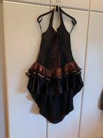 Zwart/bruin kleedje met open rug, Enlèvement ou Envoi, Comme neuf, Taille 38/40 (M), Vêtements