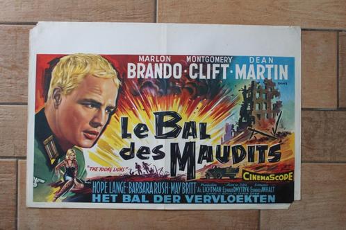 filmaffiche Marlon Brando The Young Lions filmposter, Verzamelen, Posters, Zo goed als nieuw, Film en Tv, A1 t/m A3, Rechthoekig Liggend