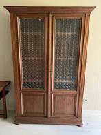 Vintage boekenkast met figuurglas, Huis en Inrichting, Kasten | Boekenkasten, Ophalen, Gebruikt