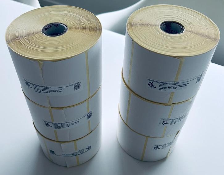 3 x Zebra 57x76mm, direct thermal 930 labels perm 3007209-T, Computers en Software, Labelprinters, Nieuw, Etiket, Ophalen of Verzenden