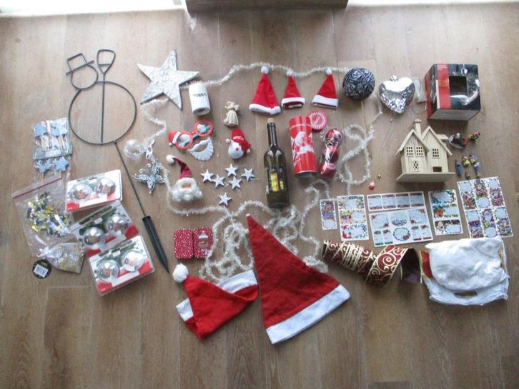 Groot lot kerstversiering, fotoballen , hartverlichting enz., Diversen, Kerst, Gebruikt, Ophalen of Verzenden