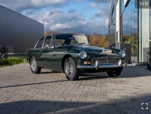 MGB GT, Auto's, Oldtimers, Particulier, MG, Benzine, Coupé, 3 deurs, Handgeschakeld, Groen, Zwart, Kunstmatig leder, Achterwielaandrijving